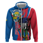 Personalised Central African Republic Elephant Zip Hoodie Coat Of Arms With Map