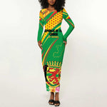 Personalized République du Congo Long Sleeve Bodycon Dress Happy Republic Day - Grunge Style - African Pride