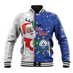 Afro Christmas in Cape Verde Baseball Jacket Black Santa Felix Natal - African Pride