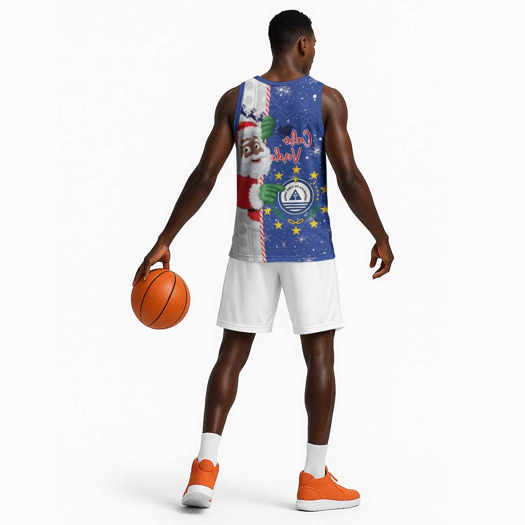 Afro Christmas in Cape Verde Basketball Jersey Black Santa Felix Natal - African Pride