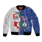 Afro Christmas in Cape Verde Bomber Jacket Black Santa Felix Natal - African Pride