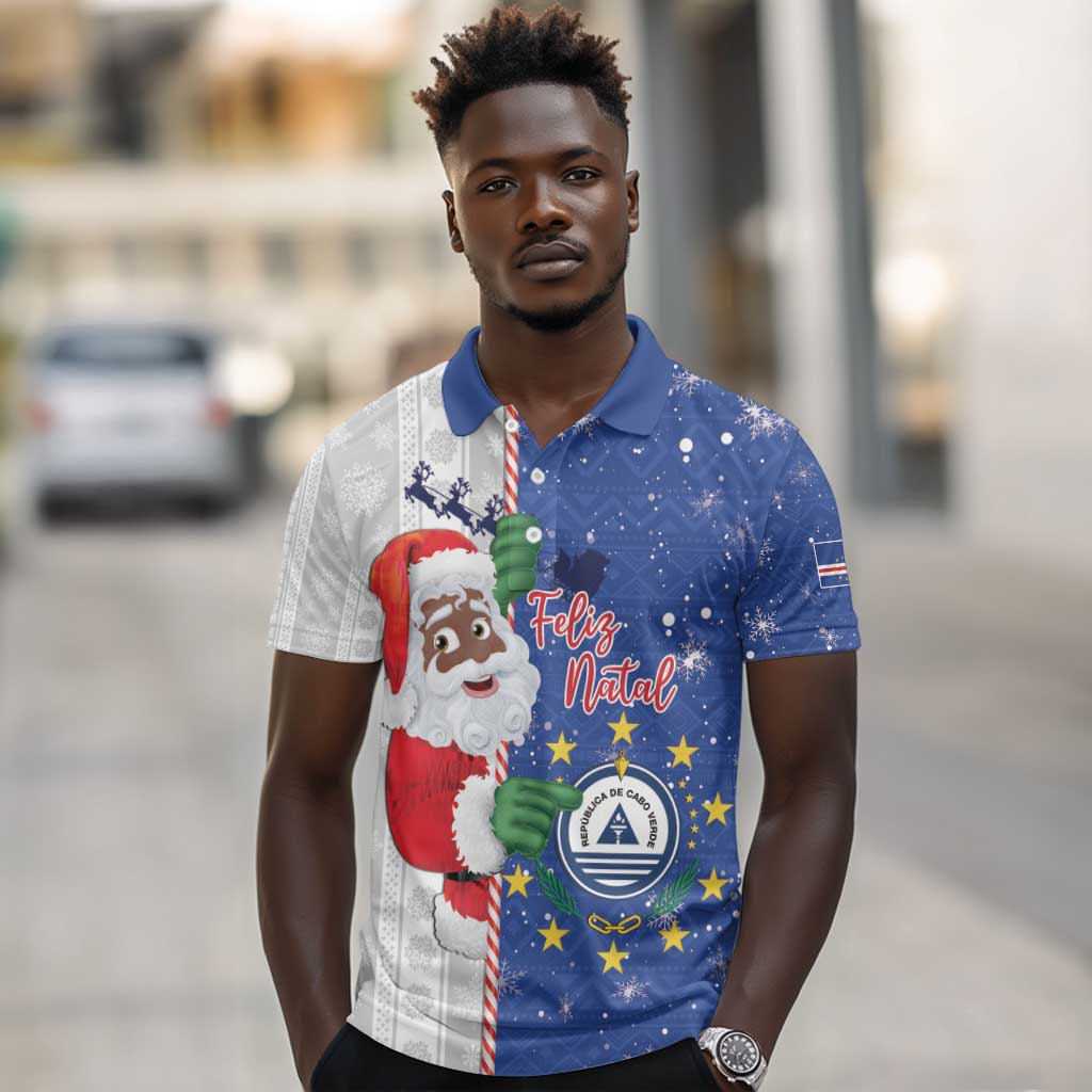 Afro Christmas in Cape Verde Polo Shirt Black Santa Felix Natal - African Pride