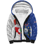 Afro Christmas in Cape Verde Sherpa Hoodie Black Santa Felix Natal - African Pride