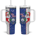 Afro Christmas in Cape Verde Tumbler With Handle Black Santa Felix Natal - African Pride