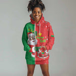 Afro Christmas in Burkina Faso Hoodie Dress Black Santa Joyeux Noel - African Pride