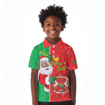 Afro Christmas in Burkina Faso Kid Polo Shirt Black Santa Joyeux Noel - African Pride