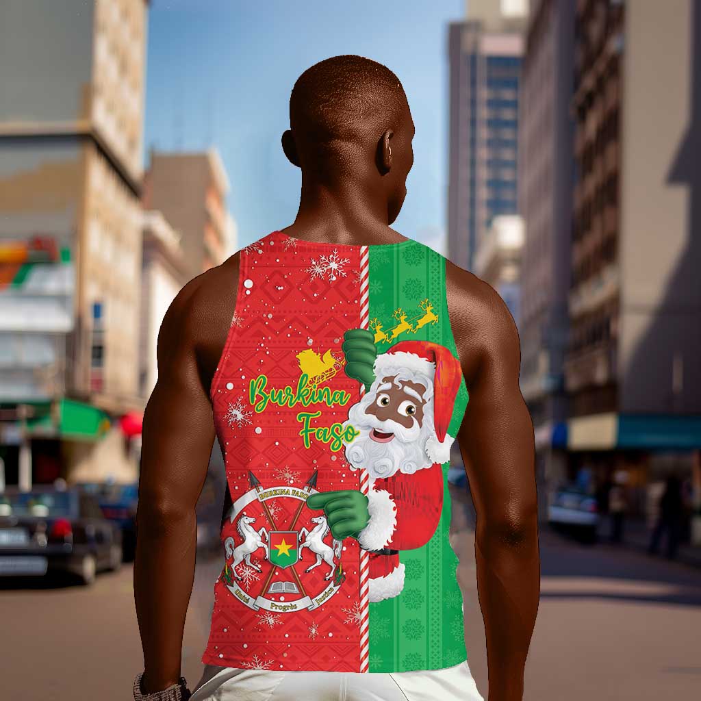 Afro Christmas in Burkina Faso Men Tank Top Black Santa Joyeux Noel - African Pride