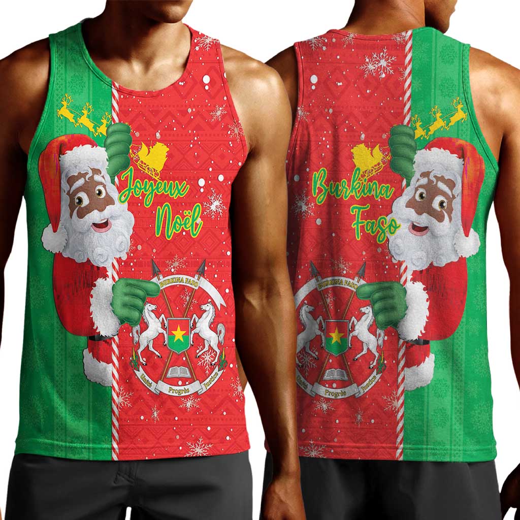 Afro Christmas in Burkina Faso Men Tank Top Black Santa Joyeux Noel - African Pride