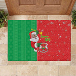 Afro Christmas in Burkina Faso Rubber Doormat Black Santa Joyeux Noel - African Pride