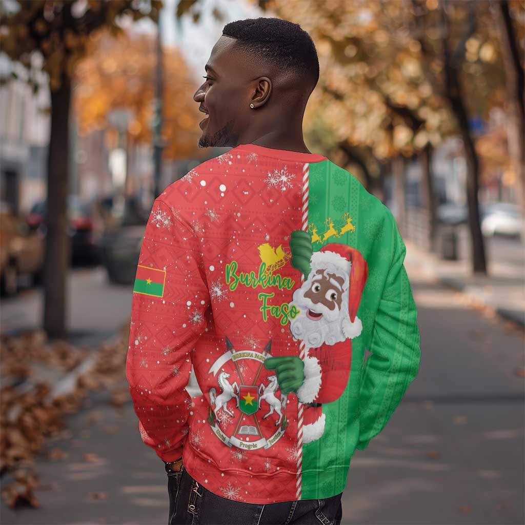 Afro Christmas in Burkina Faso Sweatshirt Black Santa Joyeux Noel - African Pride