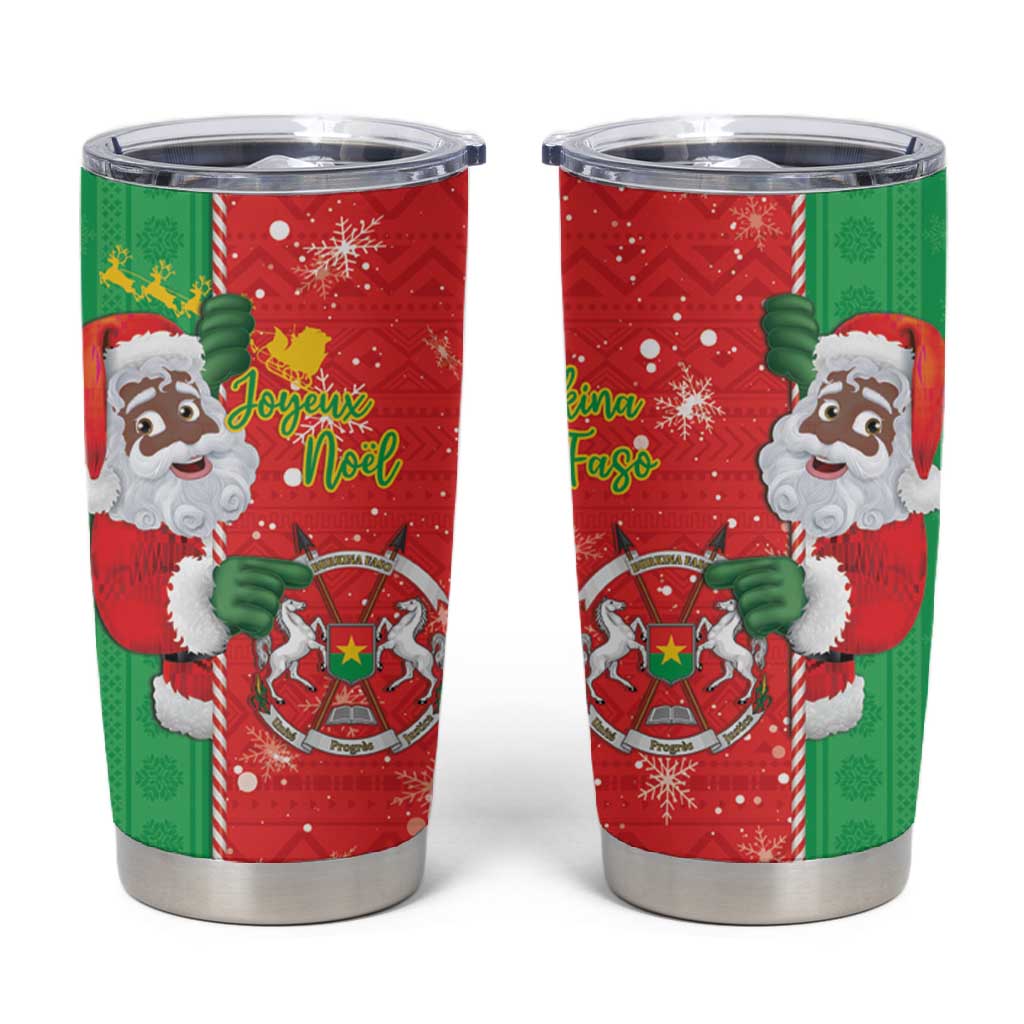 Afro Christmas in Burkina Faso Tumbler Cup Black Santa Joyeux Noel - African Pride