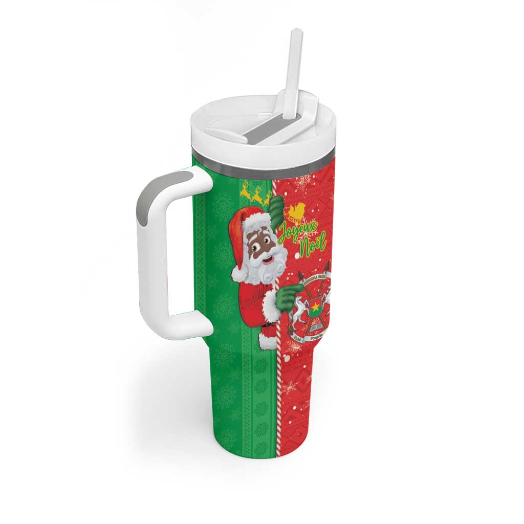 Afro Christmas in Burkina Faso Tumbler With Handle Black Santa Joyeux Noel - African Pride