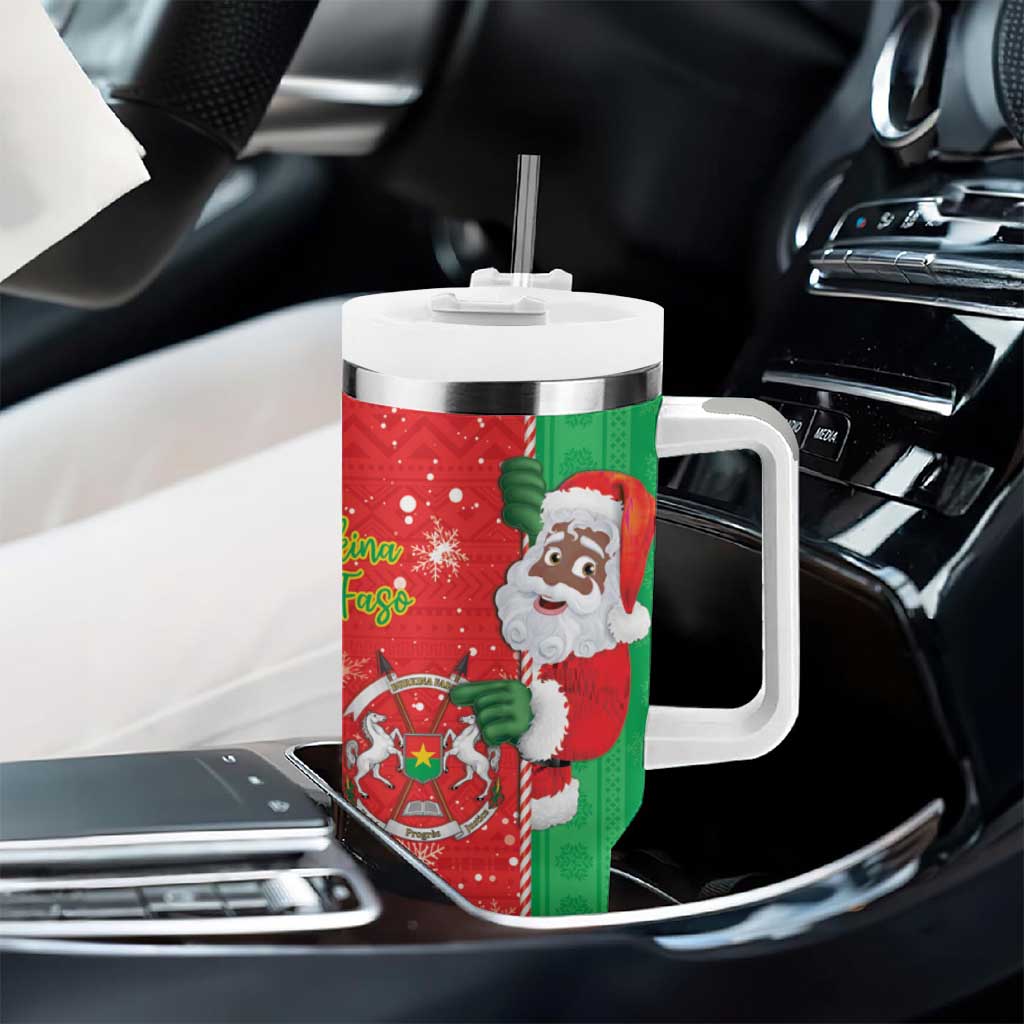 Afro Christmas in Burkina Faso Tumbler With Handle Black Santa Joyeux Noel - African Pride