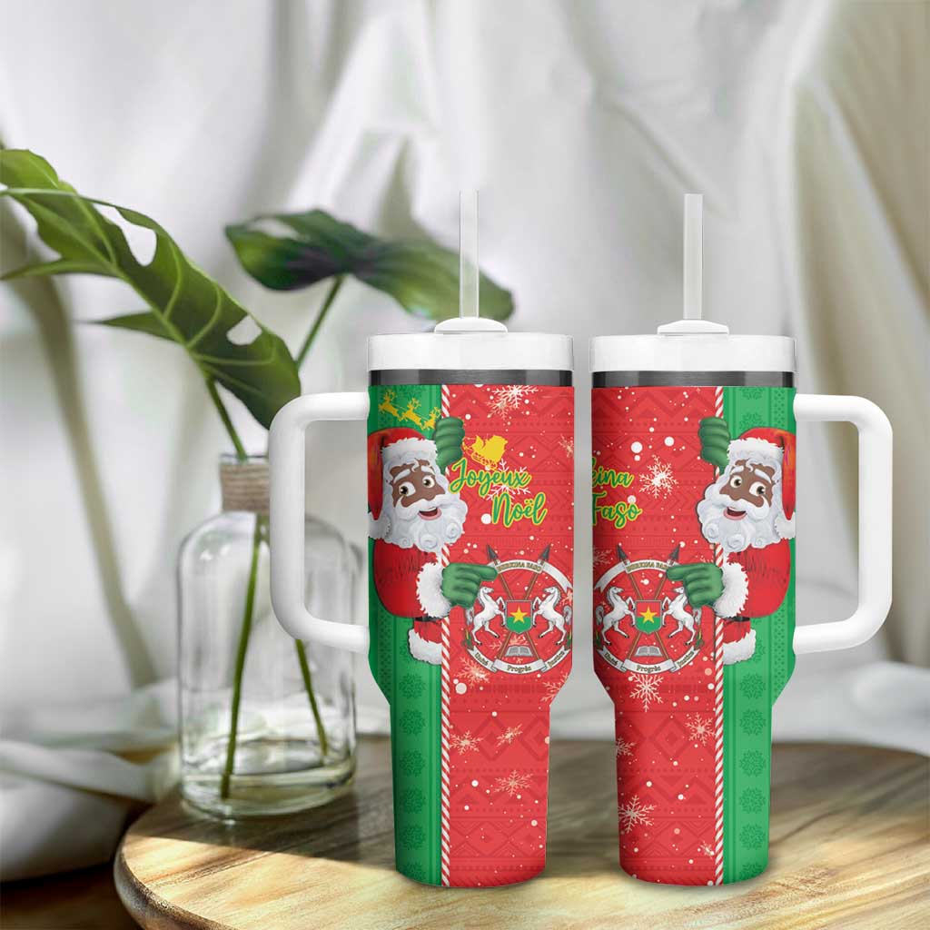 Afro Christmas in Burkina Faso Tumbler With Handle Black Santa Joyeux Noel - African Pride
