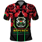 Afro Burkina Faso Republic Day Polo Shirt Coat Of Arms With Rose - Sporty Style - African Pride