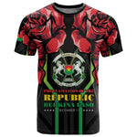 Afro Burkina Faso Republic Day T shirt Coat Of Arms With Rose - Sporty Style - African Pride