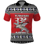 Afro Christmas Tuskegee Red Tails Airmen Polo Shirt Merry Christmas - African Pride