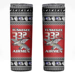 Afro Christmas Tuskegee Red Tails Airmen Skinny Tumbler Merry Christmas - African Pride