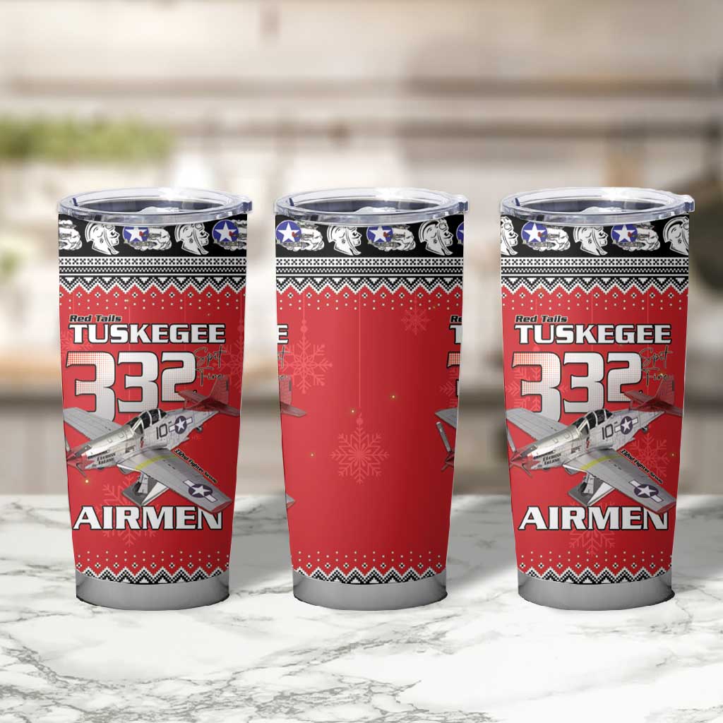 Afro Christmas Tuskegee Red Tails Airmen Tumbler Cup Merry Christmas - African Pride