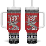Afro Christmas Tuskegee Red Tails Airmen Tumbler With Handle Merry Christmas - African Pride