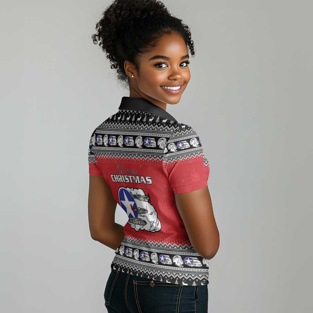 Afro Christmas Tuskegee Red Tails Airmen Women Polo Shirt Merry Christmas - African Pride
