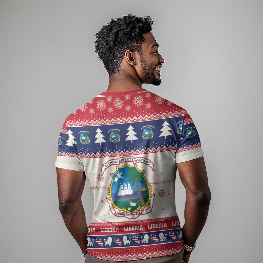 Liberia Christmas T shirt African Lion Santa