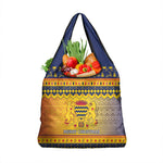 Afro Chad Christmas Grocery Bag Coat Of Arms With African Pattern