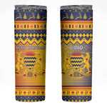 Afro Chad Christmas Skinny Tumbler Coat Of Arms With African Pattern