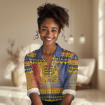Afro Chad Christmas Women Casual Shirt Coat Of Arms With African Pattern LT15