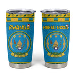 Afro Rwanda Christmas Tumbler Cup Noheli Nziza Coat Of Arms - African Pattern