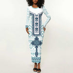 Eritrea Long Sleeve Bodycon Dress African Pattern - Habesha Style LT15