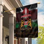 Kenya Jamhuri Day Garden Flag Coat Of Arms With Kente Pattern - African Pride