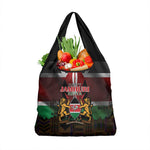 Kenya Jamhuri Day Grocery Bag Coat Of Arms With Kente Pattern - African Pride