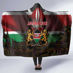 Kenya Jamhuri Day Hooded Blanket Coat Of Arms With Kente Pattern - African Pride
