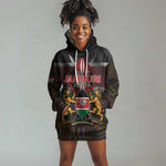 Kenya Jamhuri Day Hoodie Dress Coat Of Arms With Kente Pattern - African Pride