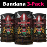 Kenya Jamhuri Day Neck Gaiter Coat Of Arms With Kente Pattern - African Pride