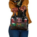 Kenya Jamhuri Day Shoulder Handbag Coat Of Arms With Kente Pattern - African Pride