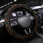 Kenya Jamhuri Day Steering Wheel Cover Coat Of Arms With Kente Pattern - African Pride