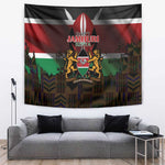 Kenya Jamhuri Day Tapestry Coat Of Arms With Kente Pattern - African Pride