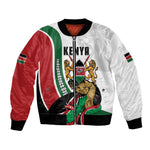 Personalized Kenya Independence Day Bomber Jacket Lion With Coat Of Arms - African Pride