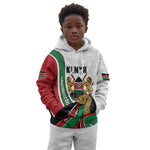Personalized Kenya Independence Day Kid Hoodie Lion With Coat Of Arms - African Pride