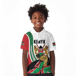 Personalized Kenya Independence Day Kid Polo Shirt Lion With Coat Of Arms - African Pride