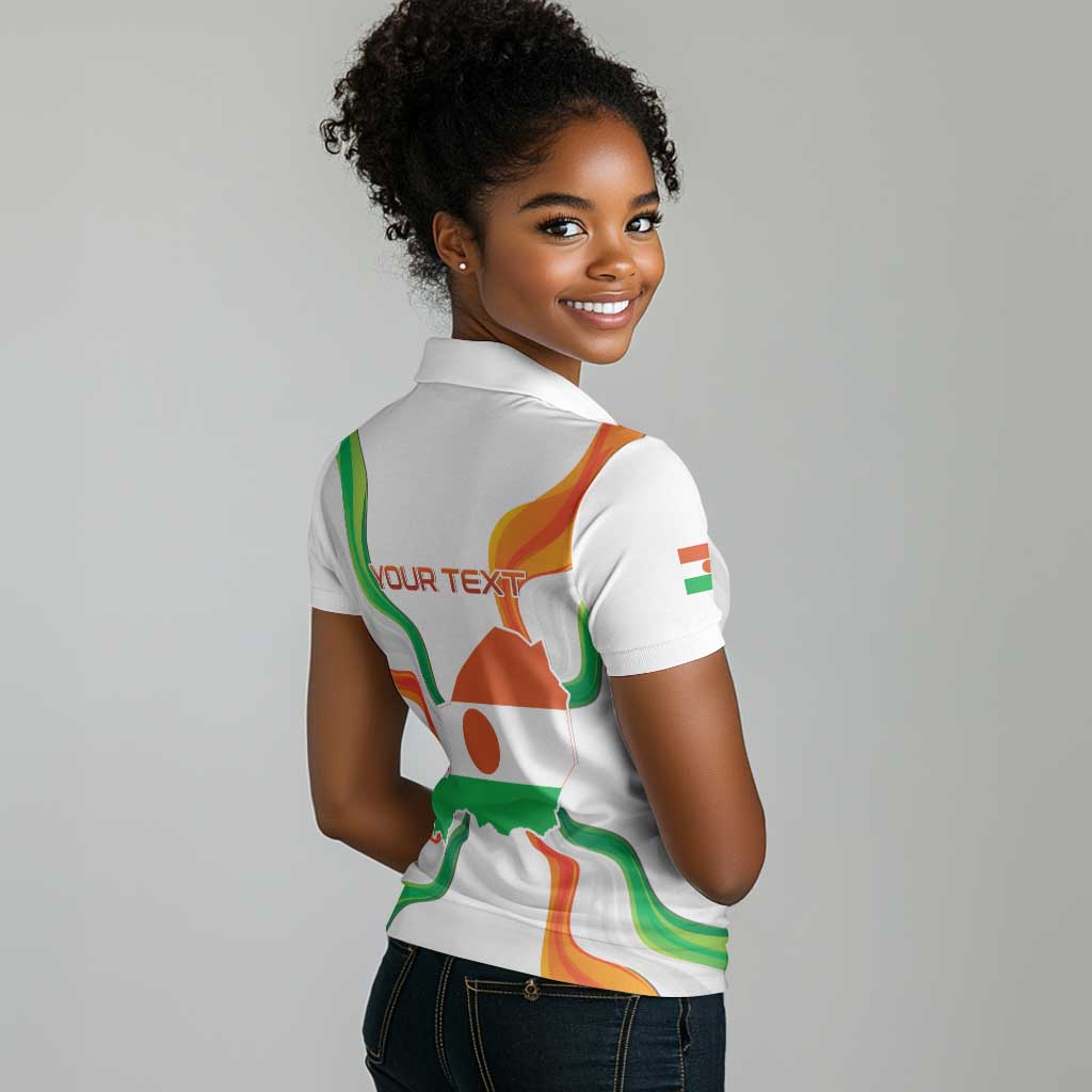 Personalized Jamhuriyar Nijar Republic Day Women Polo Shirt Coat Of Arms With Flag - African Pride