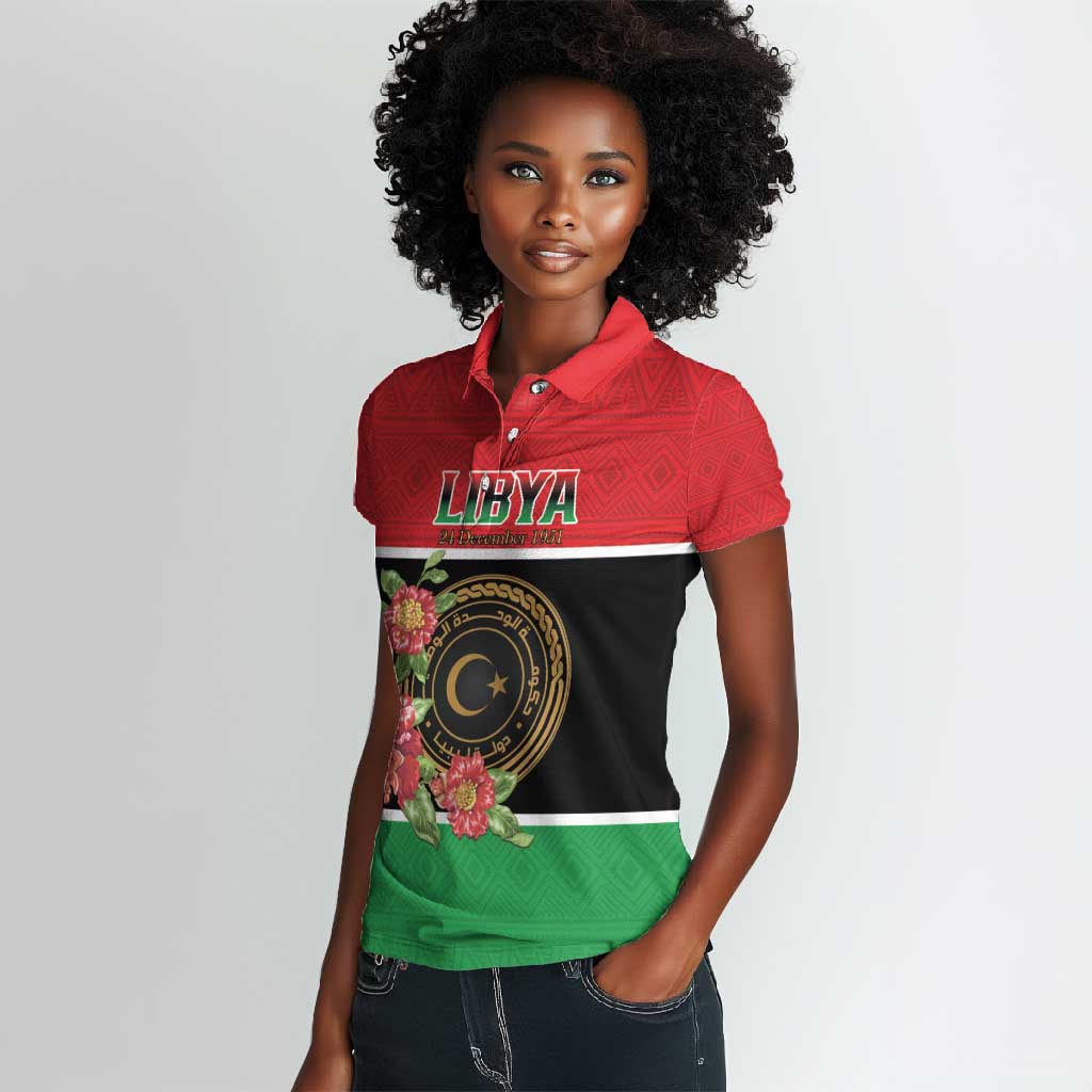 Personalized Happy Libya Women Polo Shirt Independence Day - African Pride