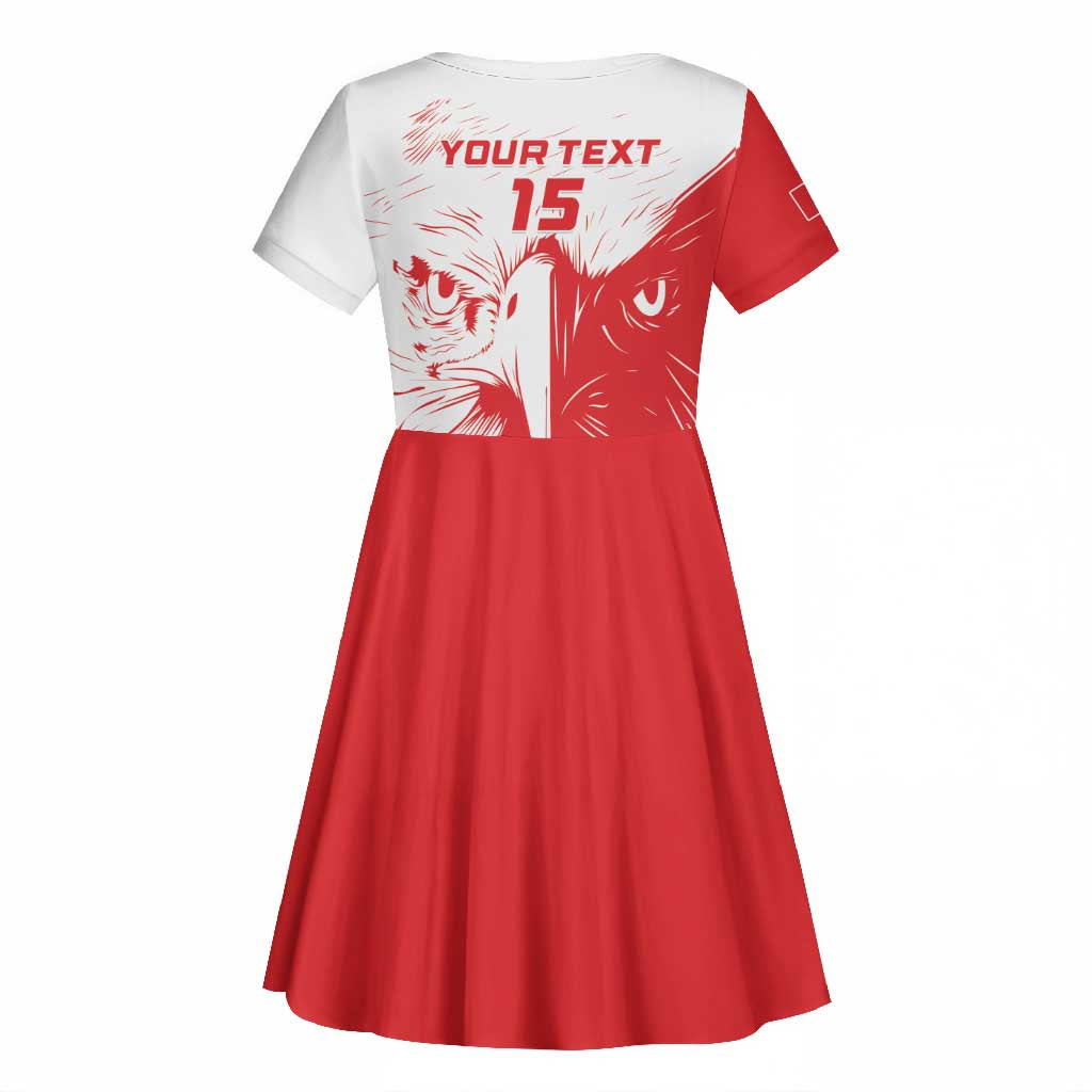 Custom Tunisia Football Kid Short Sleeve Dress Go Champions