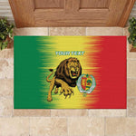 Custom Afro Senegal Football Rubber Doormat Lions of Teranga - Flag Style