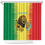 Custom Afro Senegal Football Shower Curtain Lions of Teranga - Flag Style