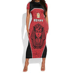 Egypt Football Custom Short Sleeve Bodycon Dress Ancient Egypt Style LT15