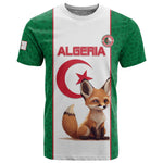 Custom Algeria Football T shirt Fennec Foxes With Islamic Pattern