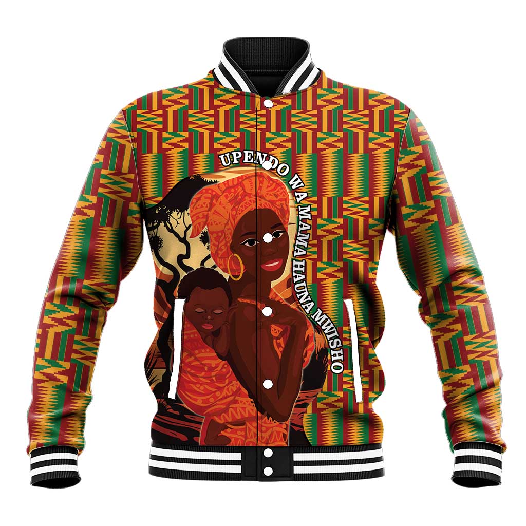 African Happy Mother's Day Baseball Jacket Black Mothers Kente Pattern